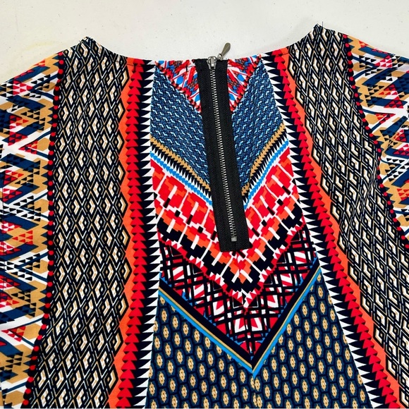 BeBop Red and Blue Geometric Mini Dress - Picture 9 of 14